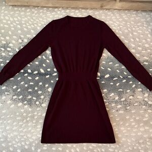 Theory Deep Red Long Sleeve Dress